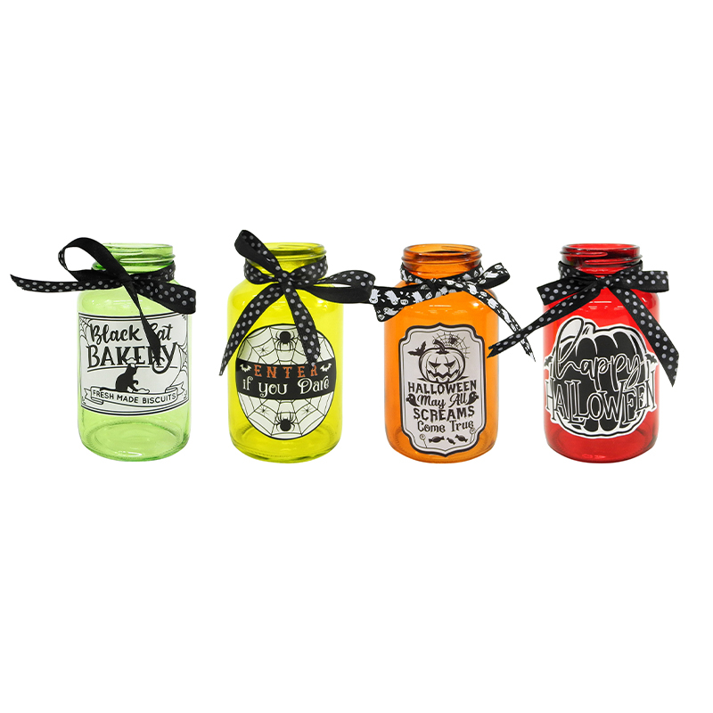 Halloween Wide Mouth Tie-Back Glass Bottle YD-HAL-089