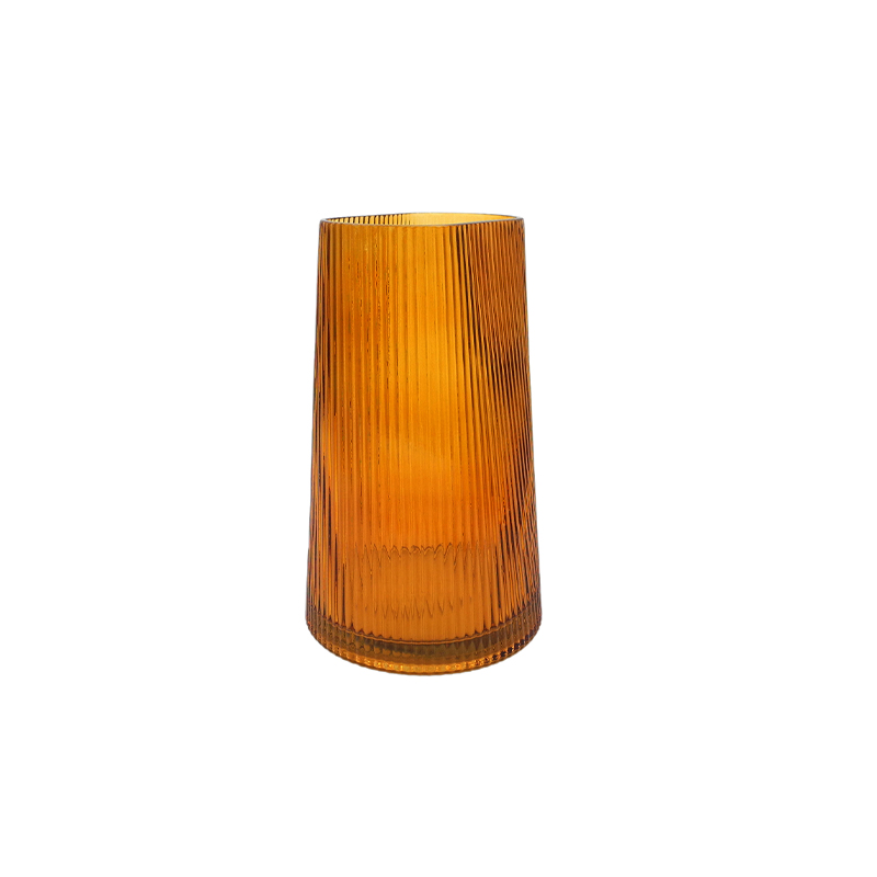 Brown Striped Glass Vase YD-TDH-093