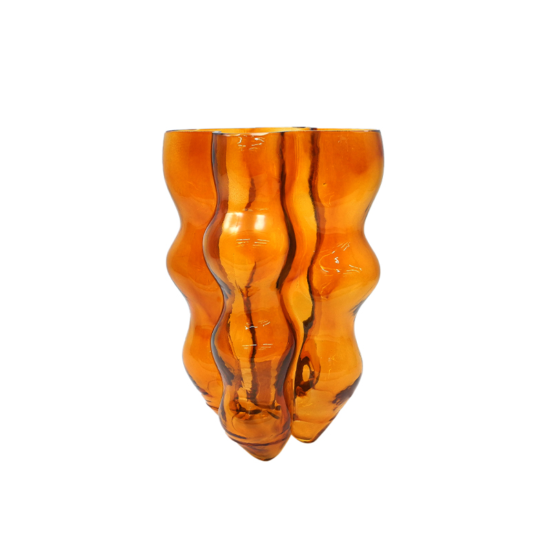 Brown Irregular-shaped Glass Vase YD-TDH-095