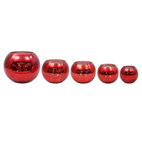 Electroplated Red Spherical Candle Holder YD-CX-106