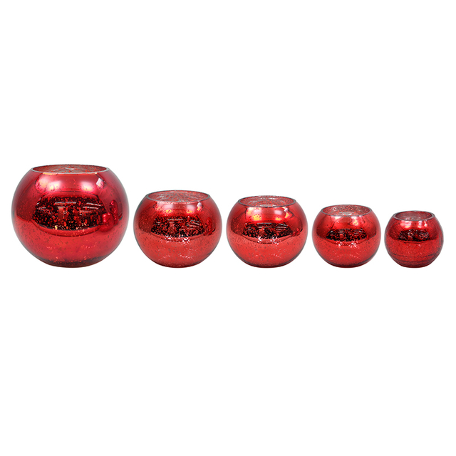Electroplated Red Spherical Candle Holder YD-CX-106