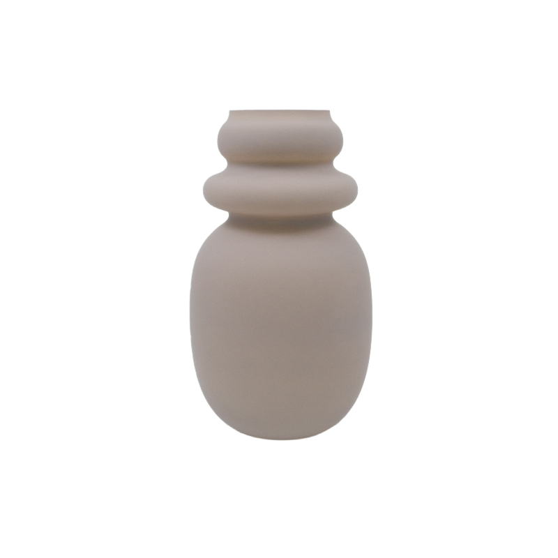 Grey Frosted Glass Vase YD-ND-467