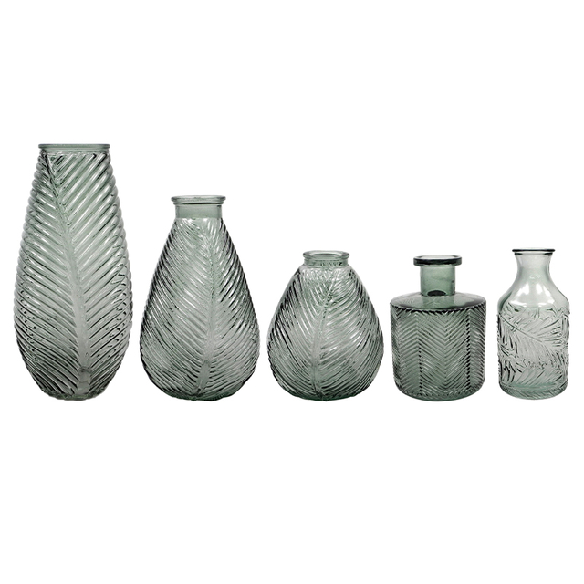 Leaf-textured Glass Vase YD-TDH-086