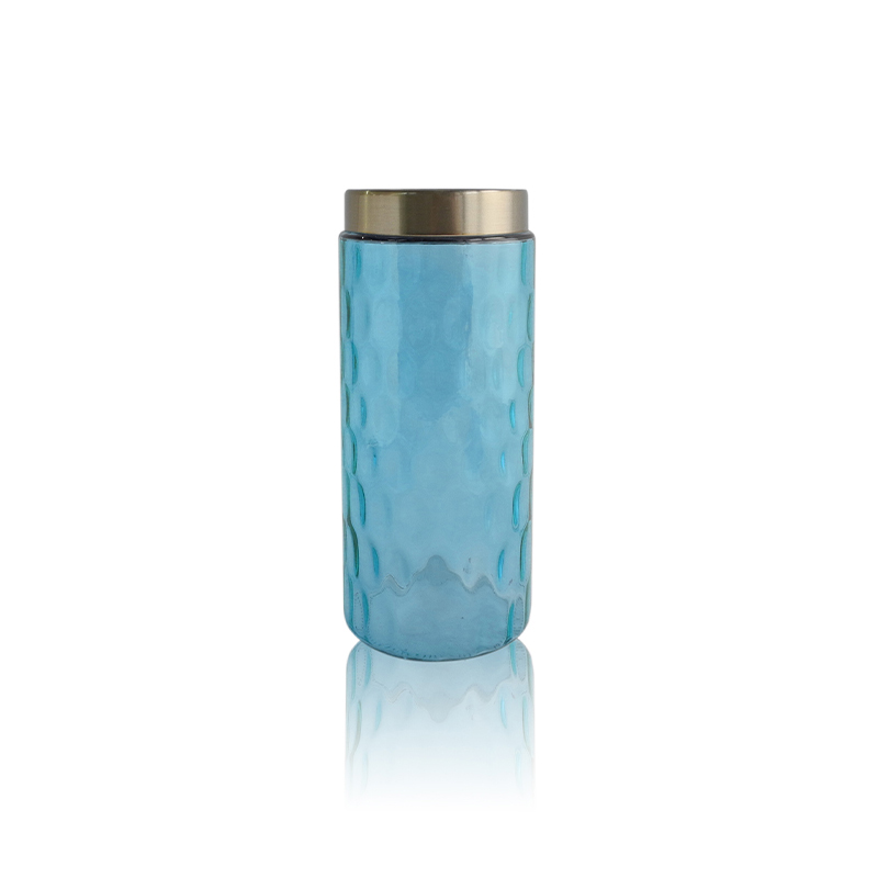 Colored Glass Vase with Metal Mouth YD-OBS-054