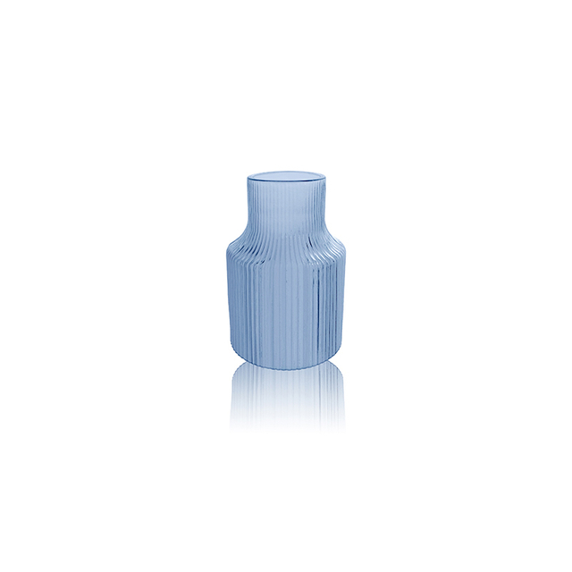Blue Frosted Glass Vase YD-OBS-084
