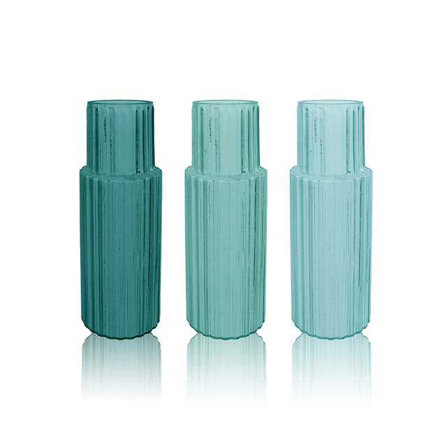 Green Frosted Glass Vase YD-OBS-090