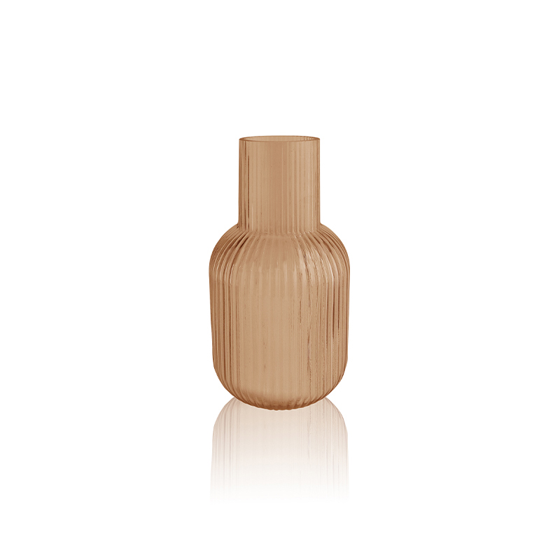 Brown Frosted Glass Vase YD-OBS-091