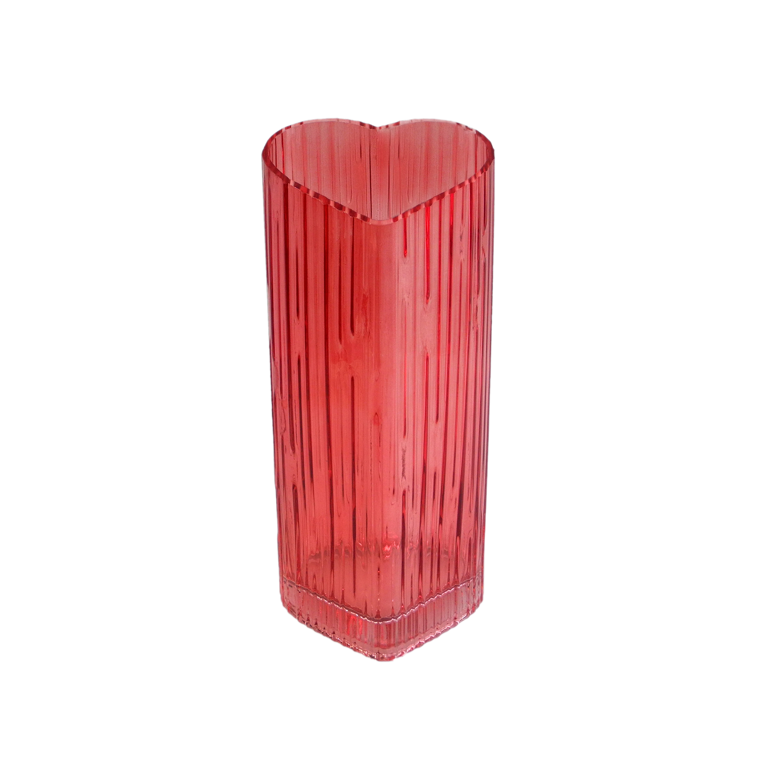 Heart-shaped Striped Glass Vase YD-VL-003