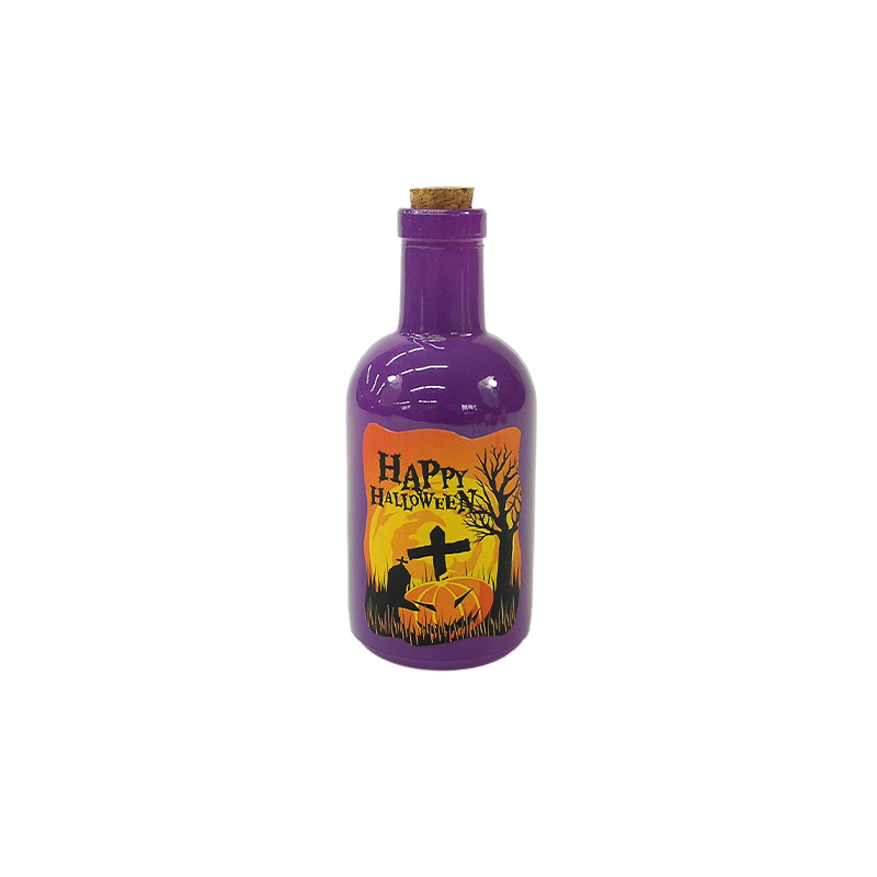 Halloween Pattern Colored Glass Bottle YD-HAL-074