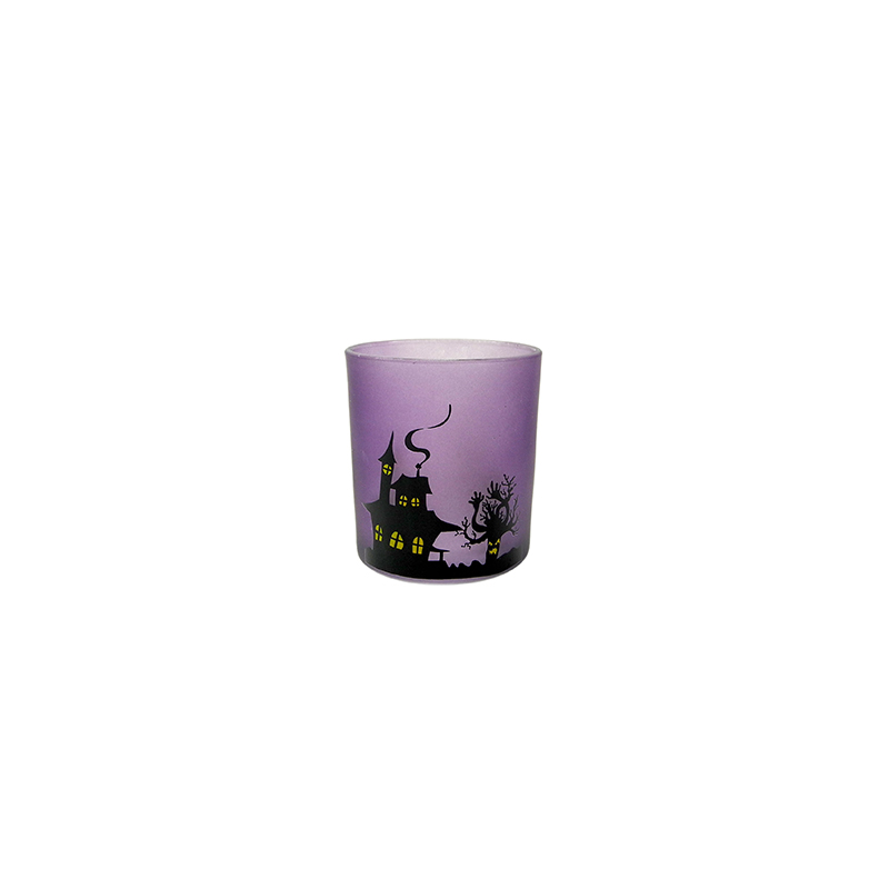 Halloween Pattern Purple Frosted Wax Cup YD-HAL-079