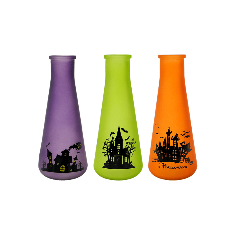 Halloween Pattern Colored Glass Bottle YD-HAL-086