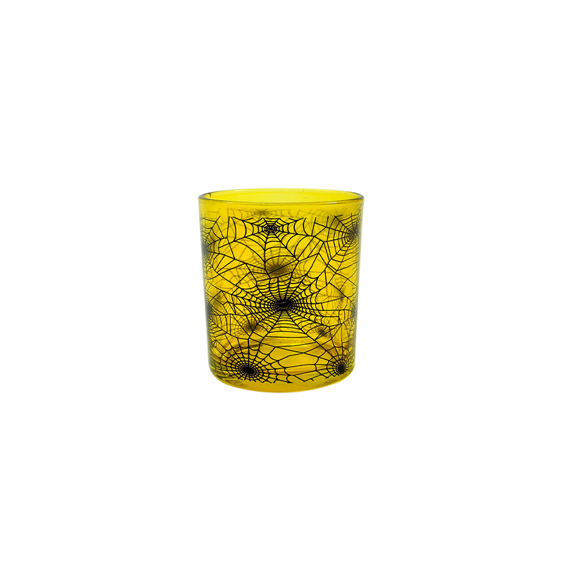 Spider Web Pattern Colored Glass Wax Cup YD-HAL-084