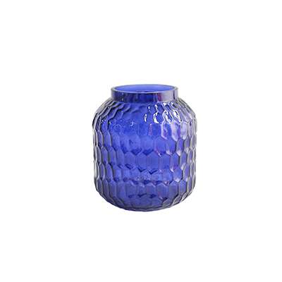 Blue Colorful Honeycomb Pattern Glass Vase Manufacturer