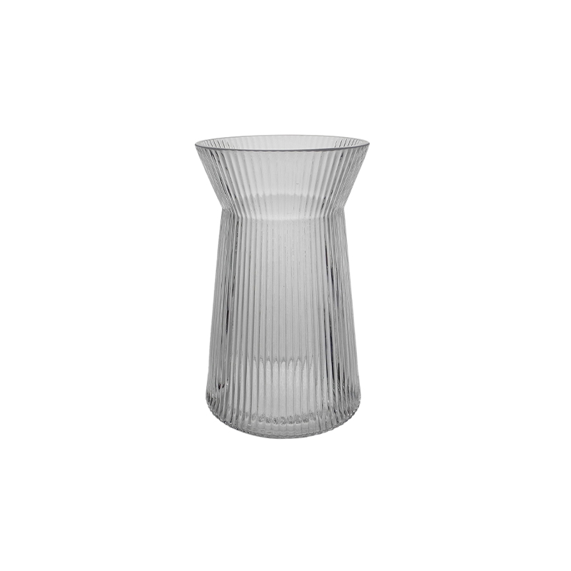 Striped Clear Glass Vase YD-CGV-032