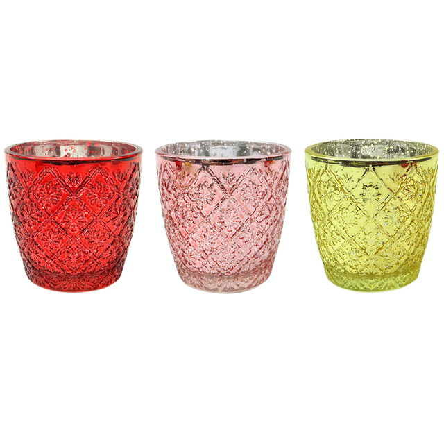 Snowflake Embossed Electroplated Broken Silver Glass Wax Bottle YD-CX-084