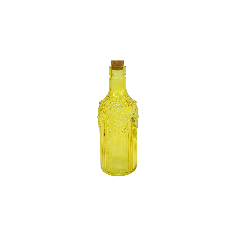 Embossed Pattern Cork Glass Bottle YD-SS-072