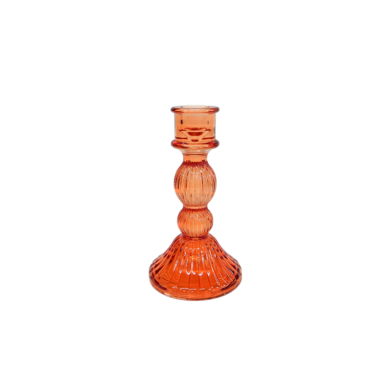 Orange Glass Candle Holder YD-HDWC-183
