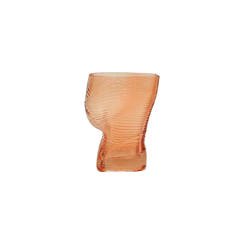 Special-shaped Horizontal Pattern Glass Vase YD-SS-095