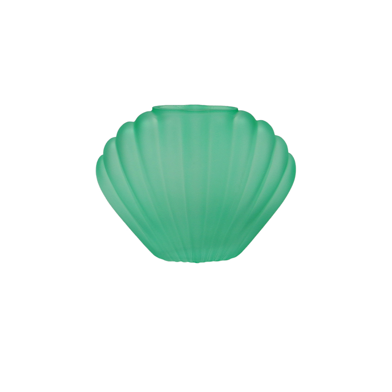 Shell Texture Frosted Glass Vase YD-OBS-143