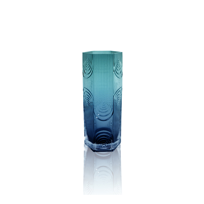 Striped Straight Gradient Glass Vase YD-OBS-120
