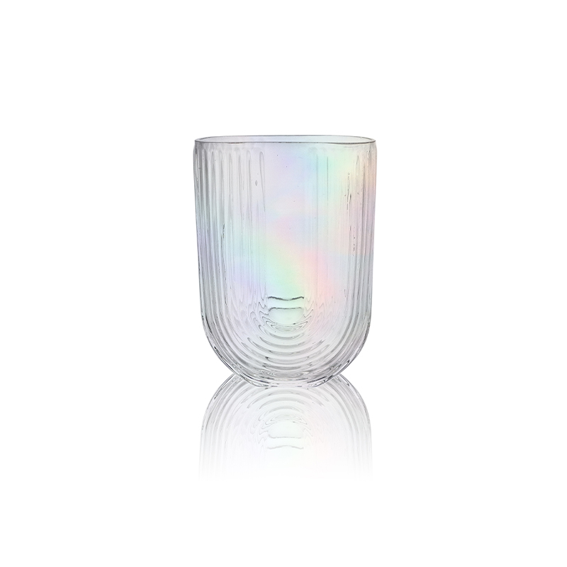 U-shaped Transparent Multicolored Plated Glass Vase YD-OBS-114