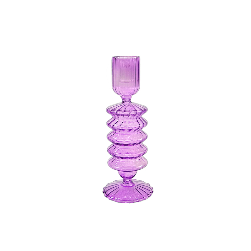 Color Sprayed Borosilicate Glass Candle Holder YD-ND-415