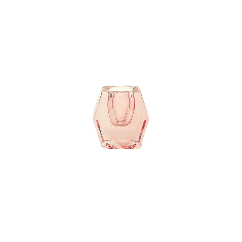 Polyhedron Spray Colored Glass Small Canlde Holder YD-ND-398