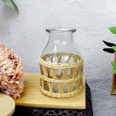 Rattan Paper Mixed Glass Vases YD-ACC-028