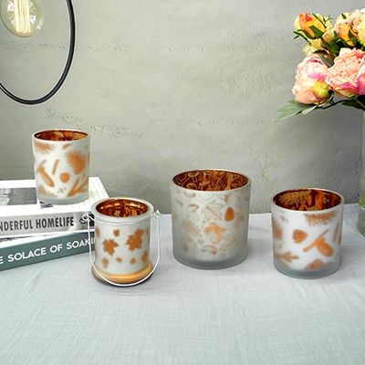 Red Pattern Candle Holder & Wax Bottle YD-ND-043