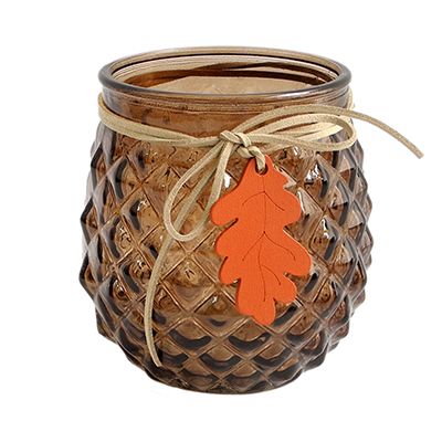 Yorklsun Glassware Autumn Brown Candle Holder & Wax Bottle YD-ND-150