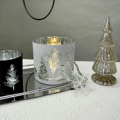 White Christmas Candle Holder & Wax Bottle YD-ND-035
