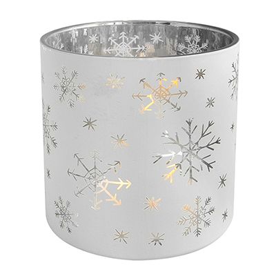 Yorklsun Glassware White Christmas Candle Holder & Wax Bottle YD-HDWC-035