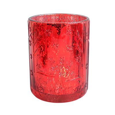 Yorklsun Glassware Red Christmas Candle Holder & Wax Bottle YD-HDWC-038