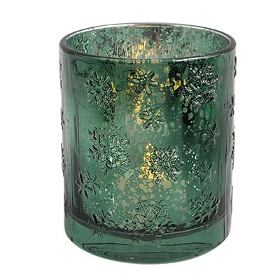 Yorklsun Glassware Dark Green Christmas Candle Holder & Wax Bottle YD-HDWC-040