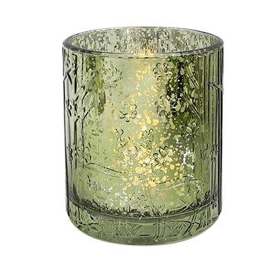 Yorklsun Glassware Green Christmas Candle Holder & Wax Bottle YD-HDWC-037