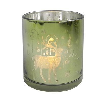 Yorklsun Glassware Green Christmas Candle Holder & Wax Bottle YD-HDWC-037