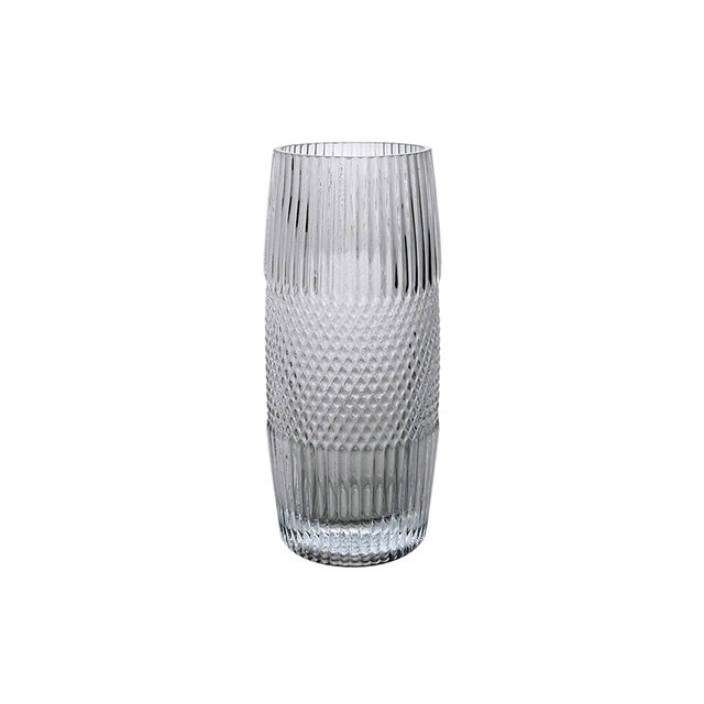 Segmented Relief Glass Vase YD-CGV-086