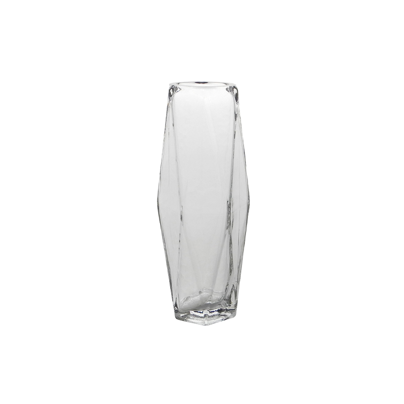 Polygonal Clear Glass Vase YD-CGV-136