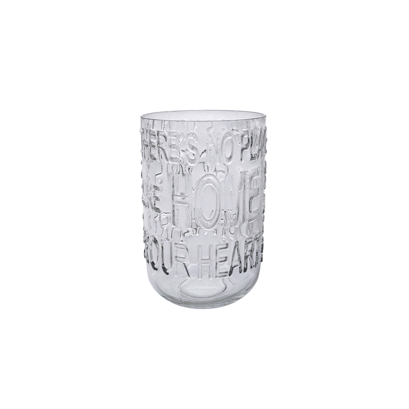 Letter Embossed Glass Vase YD-CGV-097