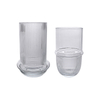 Striped Embossed Glass Vase YD-CGV-099