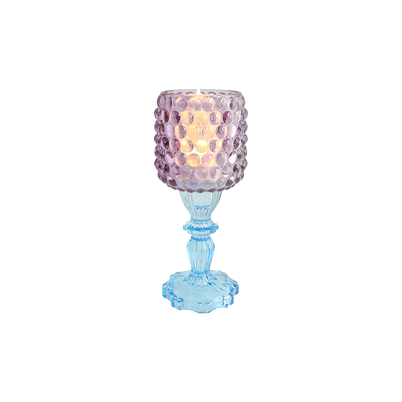 Blue Purple Pillar Candle Holder YD-HDWC-221