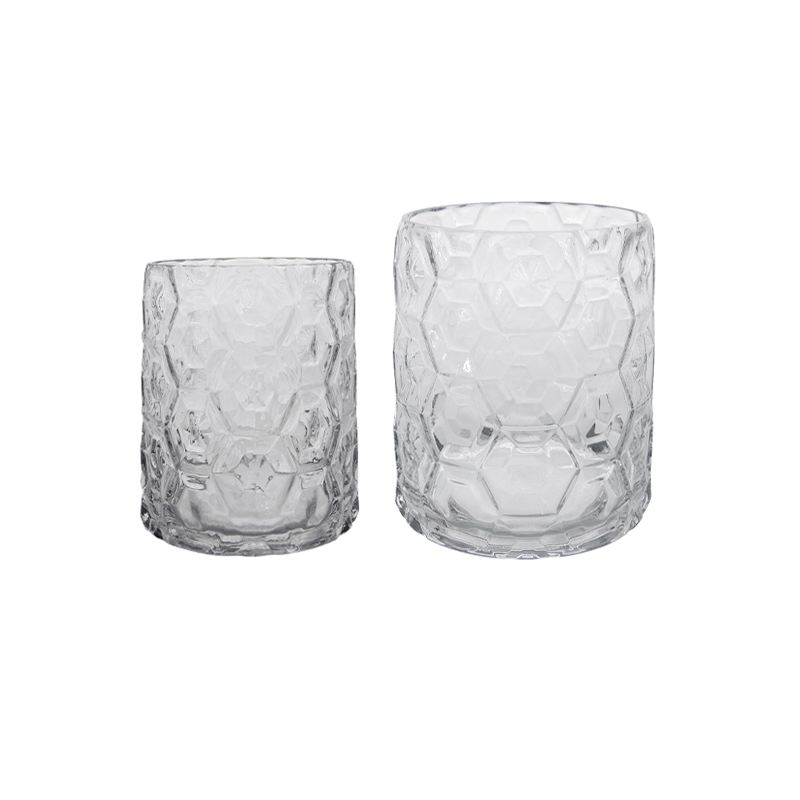 Polygonal Relief Glass Vase YD-CGV-193