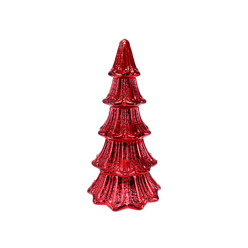 Electroplated Silver Fragments with Striped Pattern for Christmas Tree Glass Decoration YD-CX-124