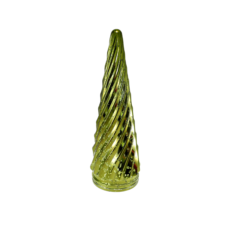 Electroplated Silver-dusted Conical Christmas Tree Decoration YD-CX-128