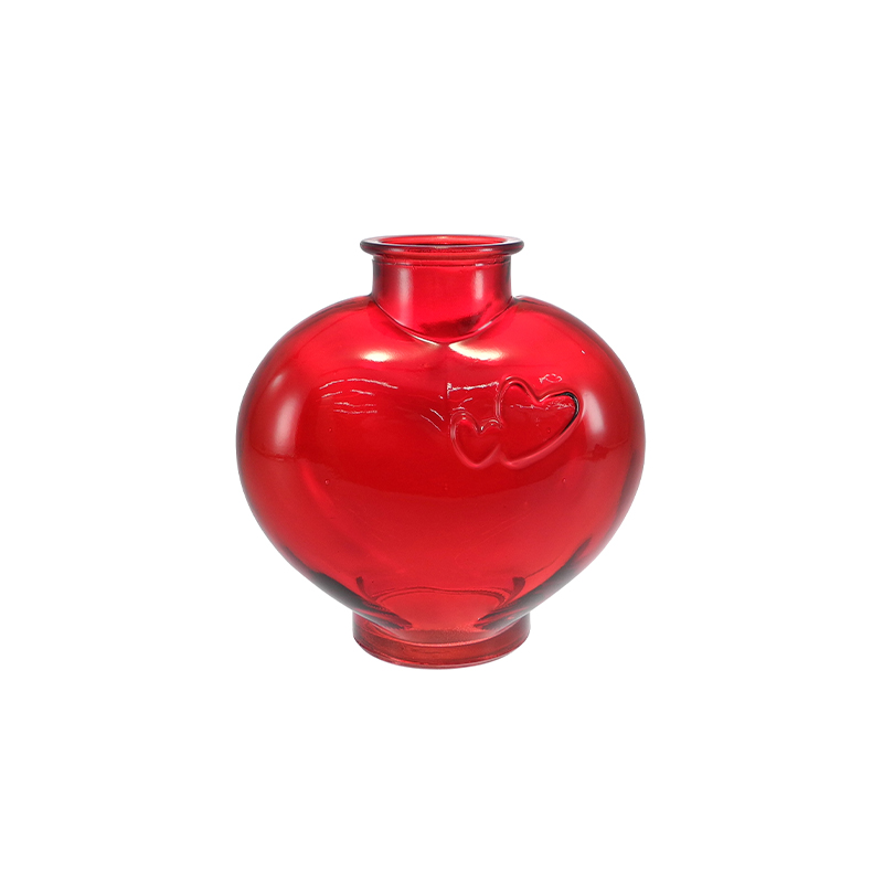 Valentine's Day Heart-shaped Engraved Glass Vase YD-VL-074