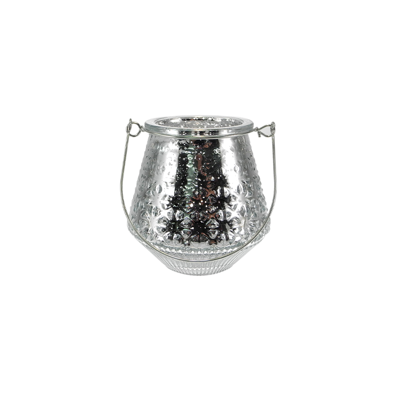 Textured Electroplated Silver Fragments Candlestick YD-CX-154