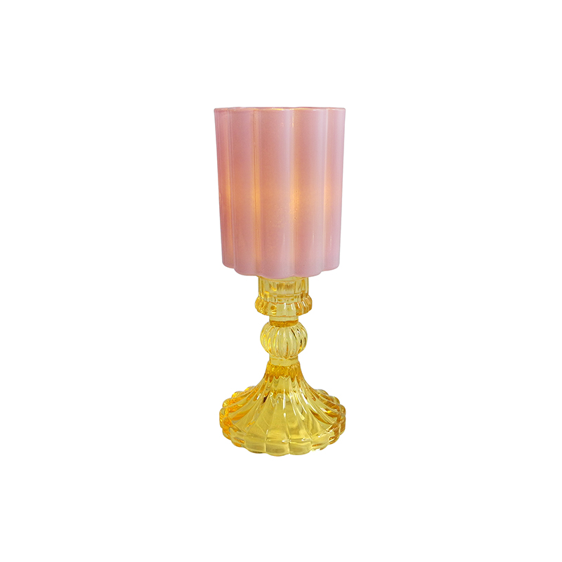Pink Enamel Modern Candle Holder YD-HDWC-233
