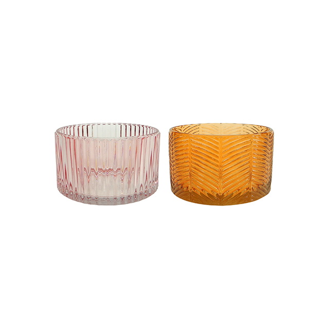 Texture Spray Color Glass Candle Holder YD-ND-376
