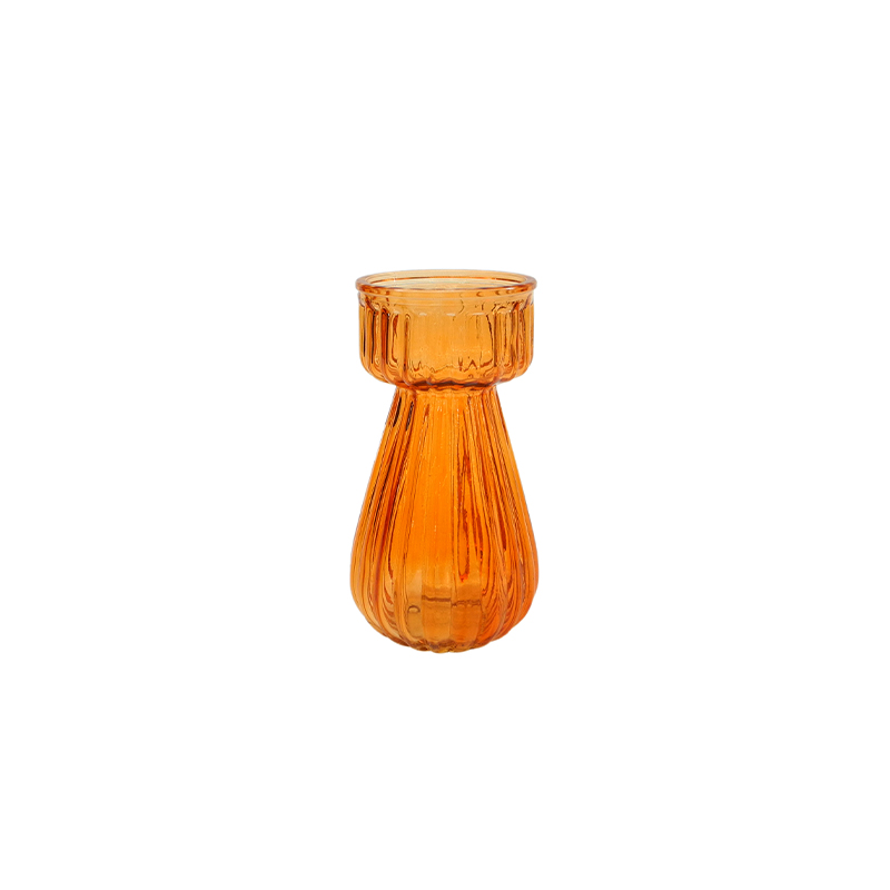 Striped Textured Spray-painted Glass Vase YD-ND-301