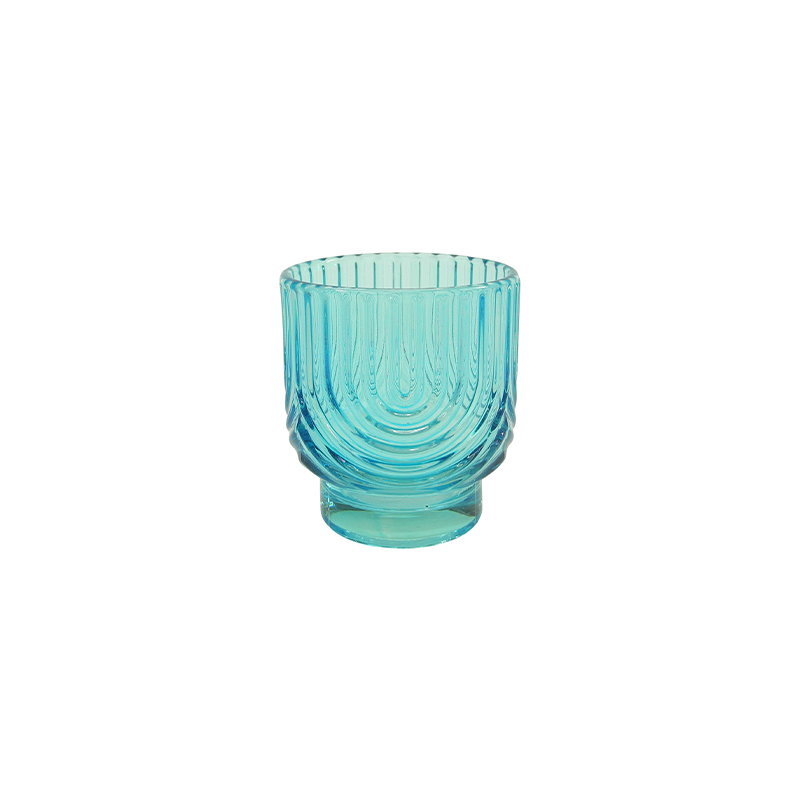 Textured Painted Base Glass Candle Holder YD-ND-382